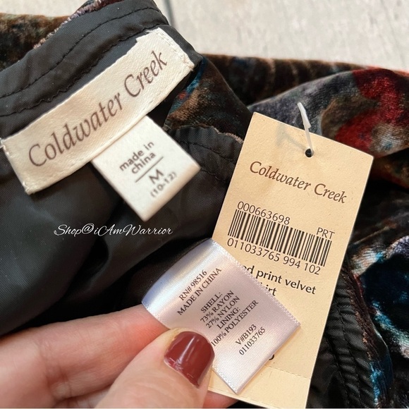 Coldwater Creek NWT velvet paisley a-line midi skirt *shop@iamwarrier - Picture 9 of 10